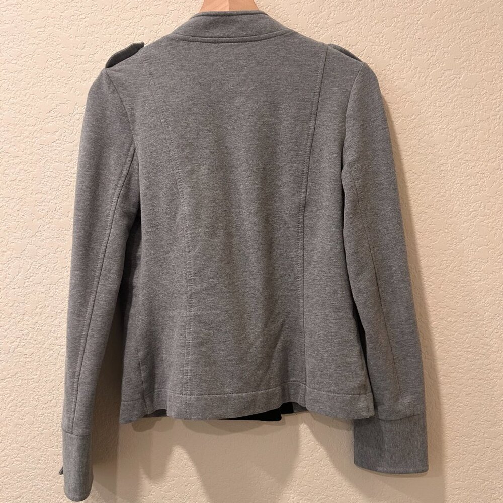 Express Women's Grey Military Style Cropped Blazer Jacket Medium - Picture 2 of 7